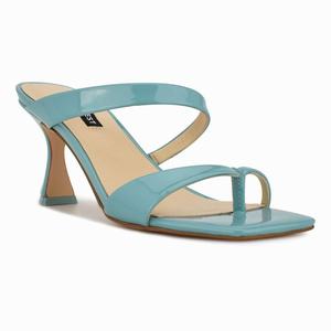 Nine West Padma Heeled Slides - Blue - Ireland (MZ2390517)